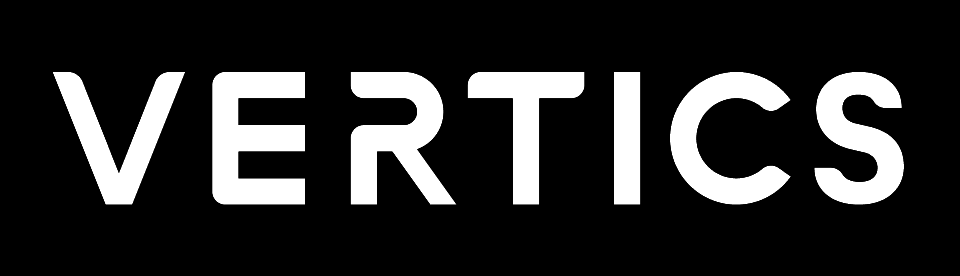 Vertics logo valkoinen